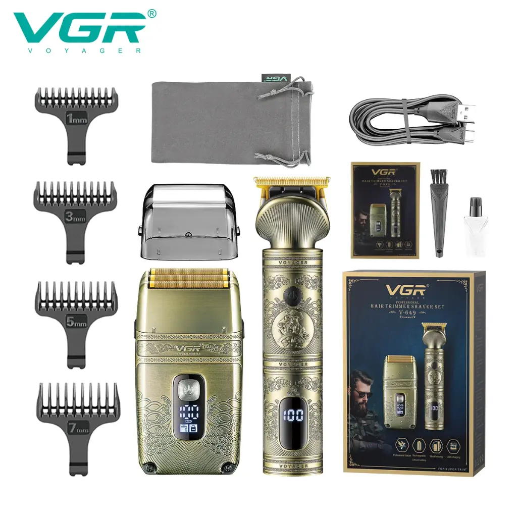 VGR PROFESSLONAL HALR TRIMMER SHAVERSET V-649