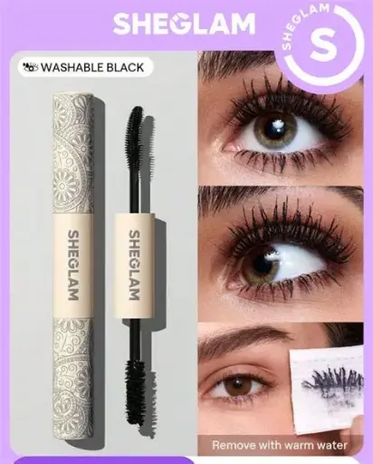 SHEGLAM MASCARA VOLUM &LONGNGUEUR WASHABLE BLACK  8G 