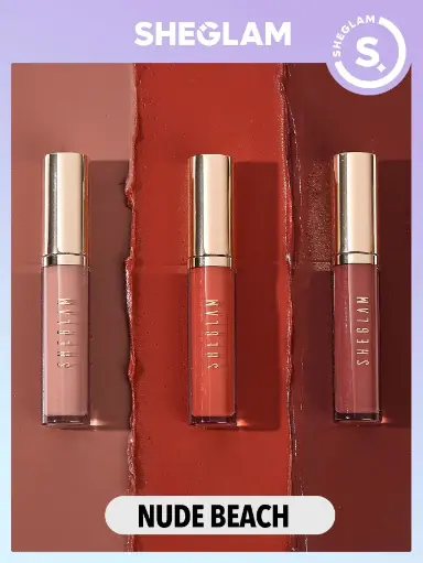 SHEGLAM MINI LIQUID LIPSTICK SET NUDE BEACH 2.3ML 