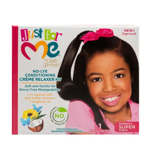 JUST FOR ME NO-LYE CONDITIONING CREME RELAXER KIT SUPER 